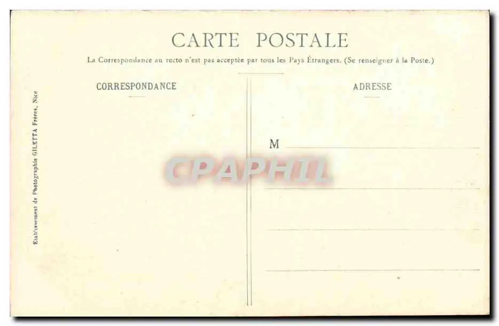 Menton — Unter den Bäumen am Cap Martin — Édition Giletta, Foto. Nice, Nr. 952 - Rückseite