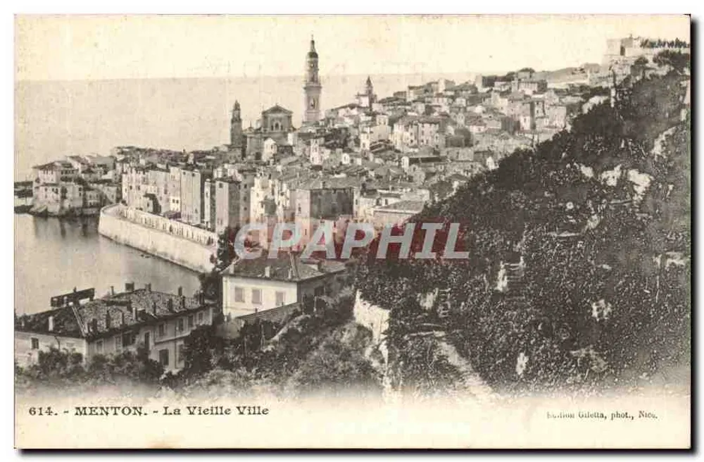 Menton - La Vecchia Città — edizione Guletta, fot. Nice, n° 614 - Recto