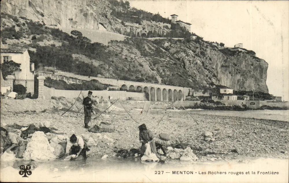 Menton - Die Roten Felsen und die Grenze — MTIL, n° 227 - Vorderseite