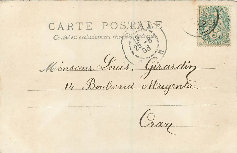 Ave em voo — Lembrança de Royan — E. Novozelski, Boulevard Thiers, Royan - Verso