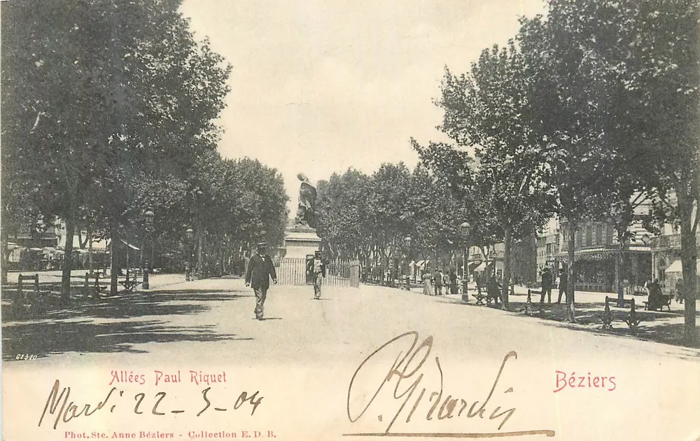 Allées Paul Riquet — Béziers — Phot. Ste. Anne Béziers - Recto