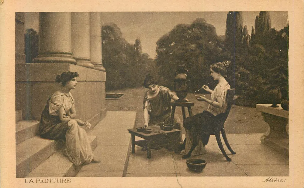 Três mulheres ao ar livre — A Pintura — Alasina - Frente