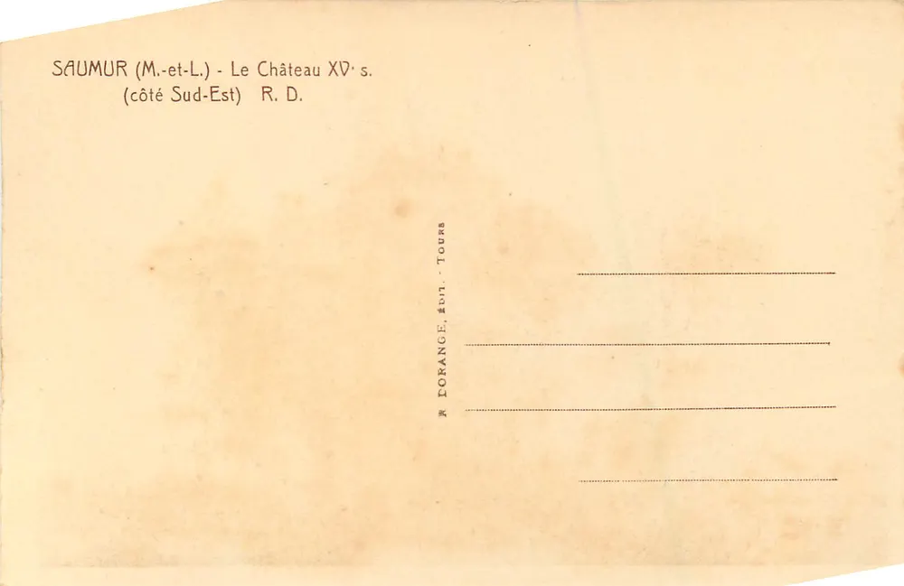 Saumur (M.-et-L.) — Das Schloss 15. Jahrhundert — Südöstliche Seite — R. Dorange - Rückseite