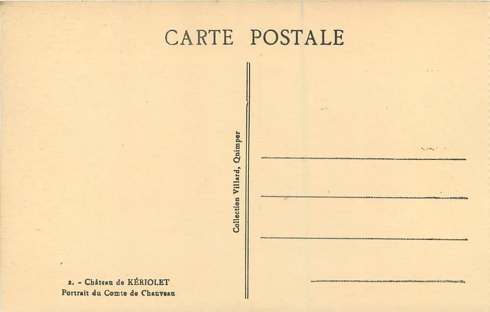 Retrato do Conde de Chauveau — Castelo de Kériole, Quimper — Coleção Villard - Verso