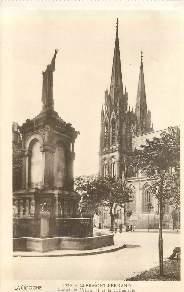Clermont-Ferrand — Statue von Urbain II und die Kathedrale — La Cigogne, n°4029 - Vorderseite