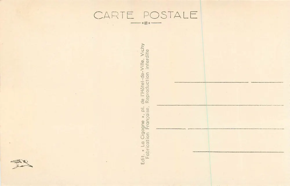 Clermont-Ferrand — Square Desaix et vue sur le Puy de Dôme — La Cigogne, n°4058 - Verso