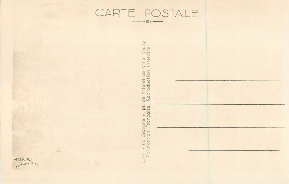 See im Jardin des Plantes — Clermont-Ferrand — La Cigogne, n° 4065 - Rückseite