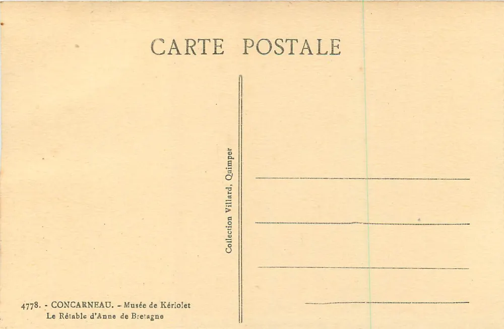 Il Rétail d'Anne di Bretagna — Concarnéau — Museo di Kériolet, Collezione Villard, Quimper - Verso