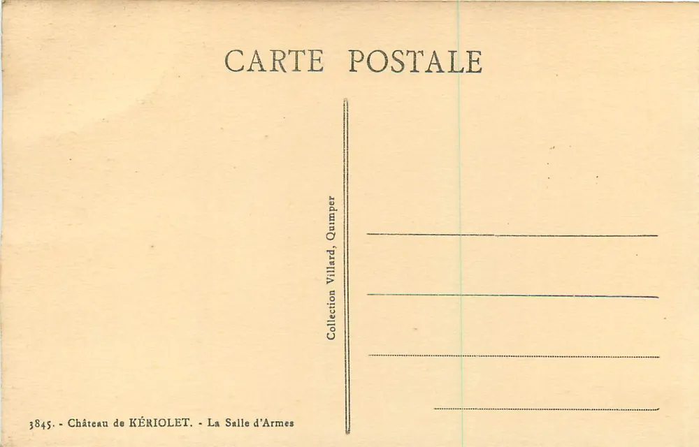Castelo de KÉRIOLET — Sala das Armas — Coleção Quumper - Verso