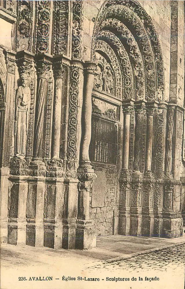 Avallon — Église St-Lazare — Sculptures de la façade - Recto