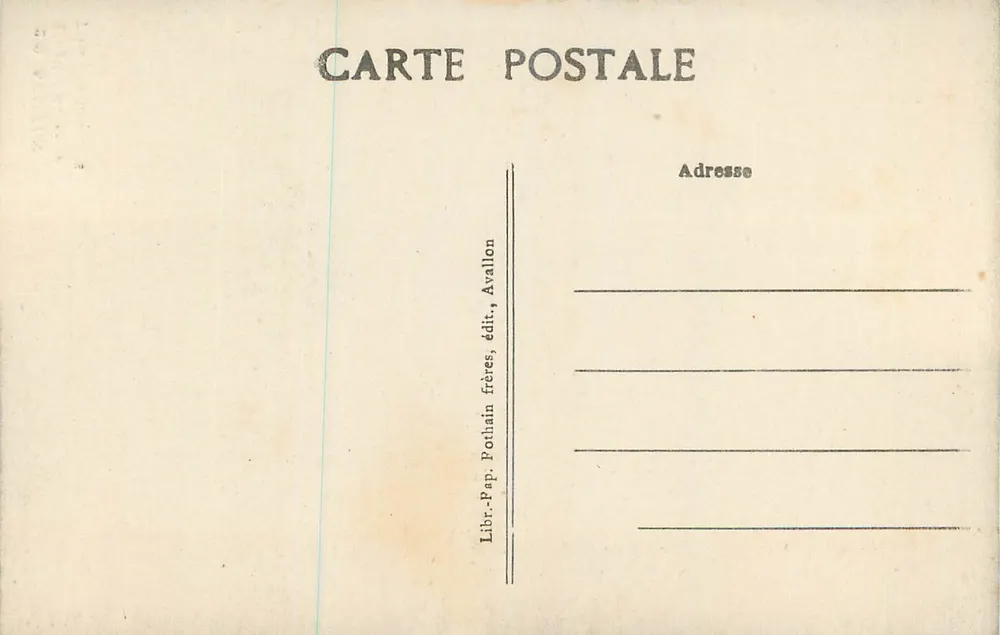 Avallon — Die Kirche Saint-Lazare von den Chaumes aus gesehen — Librairie Pothain frères, Verlag, Avallon - Rückseite