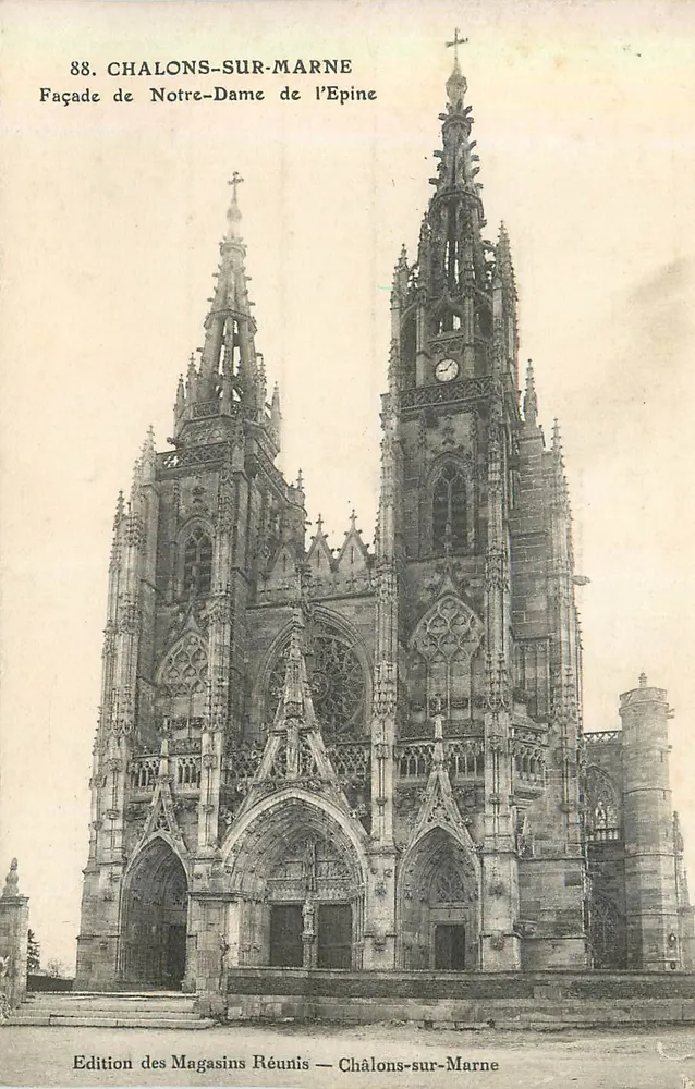 Chalons-sur-Marne — Fachada de Notre-Dame de l'Epine — Edição dos Magasins Réunis - Frente