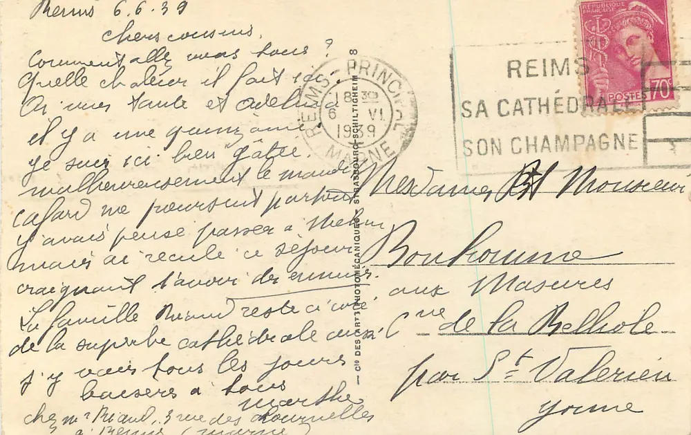 Reims — A Catedral — editor A.P.A. n°80 - Verso