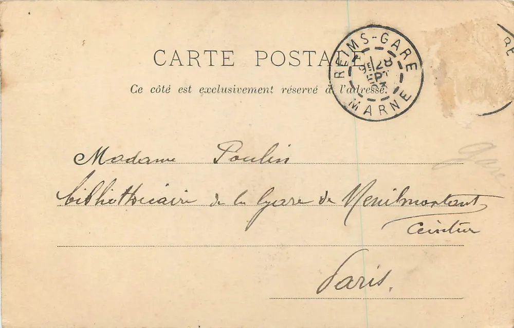Catedral de Reims — vista panorâmica — editor Seuvenis, n°87 - Verso