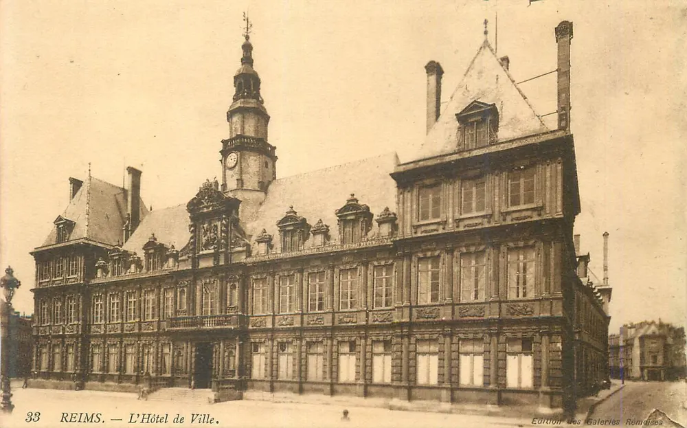 Reims — L'Hôtel de Ville — Edizione delle Galeries Rémoises n°33 - Recto