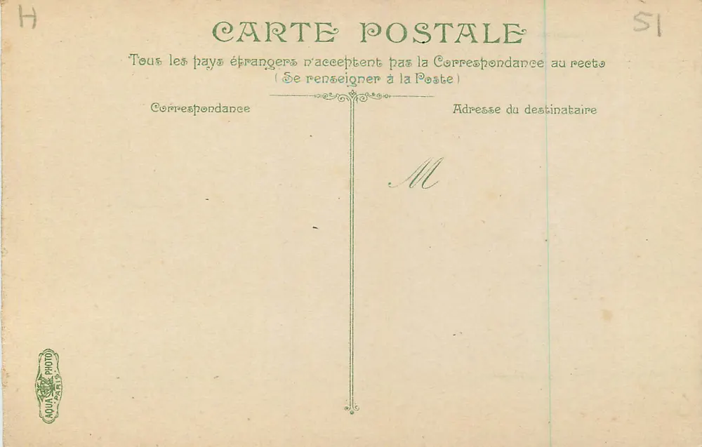 Reims. L'Hôtel de Ville — editore LVAC, n° di serie 1045 - Verso