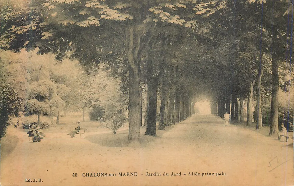 Chalons-sur-Marne — Jardin du Jard — Hauptallee — Ed. J.B., n°45 - Vorderseite