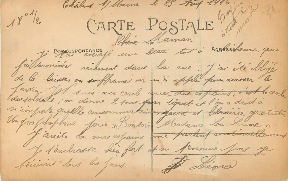 Chalons-sur-Marne — Jardin du Jard — Hauptallee — Ed. J.B., n°45 - Rückseite