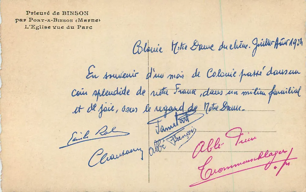 Prieuré von Binson — Die Kirche aus dem Park gesehen — unbekannter Verlag - Rückseite