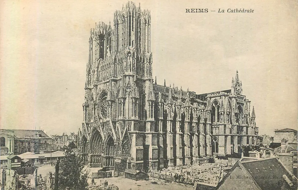 Reims — A Catedral — L. Michaud editor, Reims - Frente