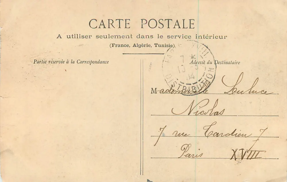 बच्चा कपिडन — पोस्टकार्ड का विषय — फोटोटाइप A. Bageret & Cie, Nîmes - पीछे