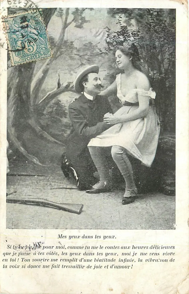Liebe in der Wald — Heiratsantragsszene — Verleger nicht sichtbar - Vorderseite