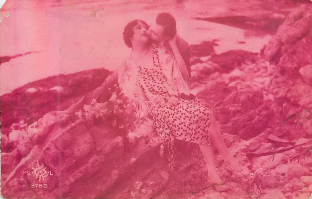 Couple amoureux — scène de rivage — éditeur S. SOL n° 3780 - Frente