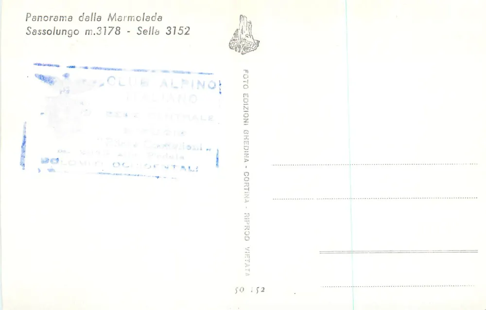 Panorama de la Marmolada — Sassolungo m.3178 - Sella 3152 — Club Alpino Italiano - Verso