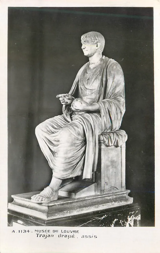 Trajano vestido, sentado — Museu do Louvre — Edição dos Museus Nacionais, n° A.1134 - Frente