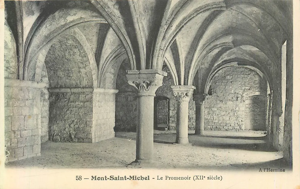 Mont-Saint-Michel — Der Promenoir (12. Jahrhundert) — A l’Hermine, Nr. 58 - Vorderseite