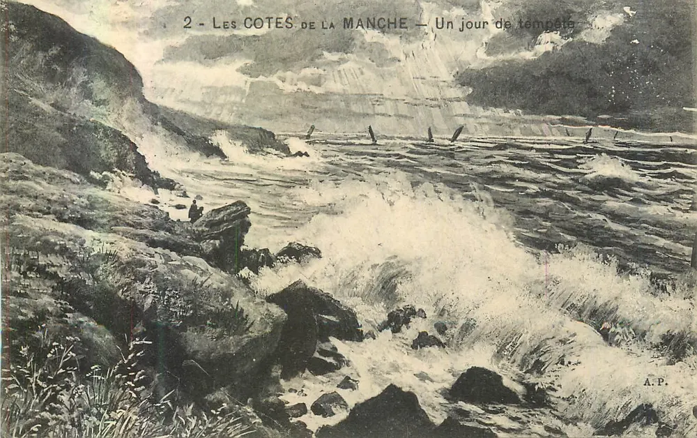 As Costas da Mancha — Um dia de tempestade — A.P. - Frente