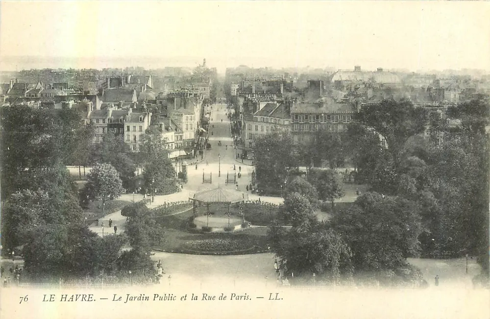 Le Havre — Der Öffentliche Garten und Rue de Paris — LL. n°76 - Vorderseite