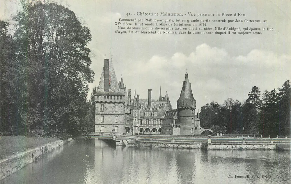 Schloss Maintenon — Ausblick von der Piece d'Eau — Ch. Foucault, Verlag Dreux - Vorderseite