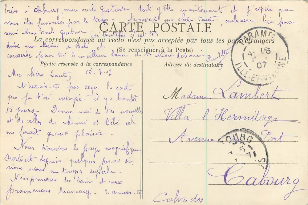 Saint-Malo - Die Place, Die Burgtürme — A.G. — Villa 'La Fournié' — Avenue Robert Surcouf, in Paramé - Rückseite