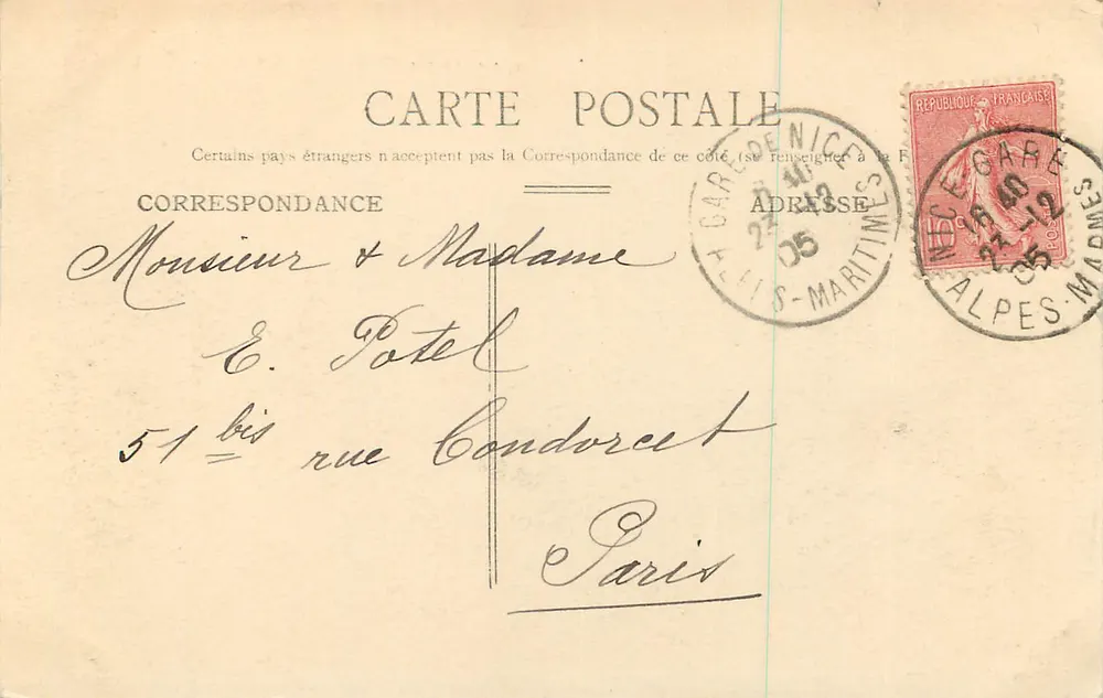 NICE — Entrada do Porto — Edição P. Card. Nice, n°46 - Verso