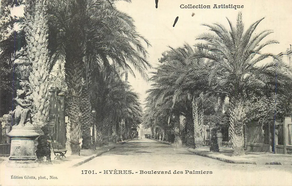 Hyères — Avenida dos Palmeiras — Edição Giletta, fot., Nice, n° 1701 - Frente