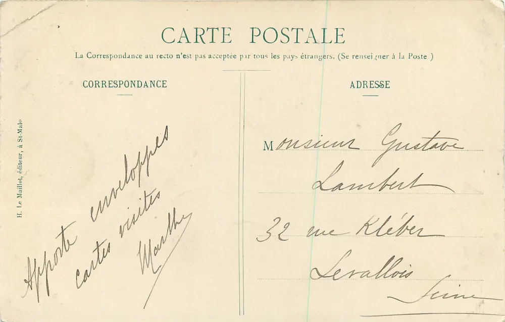 Paramé - A Ponta de Rochebonne — HLM, n°761 - Verso