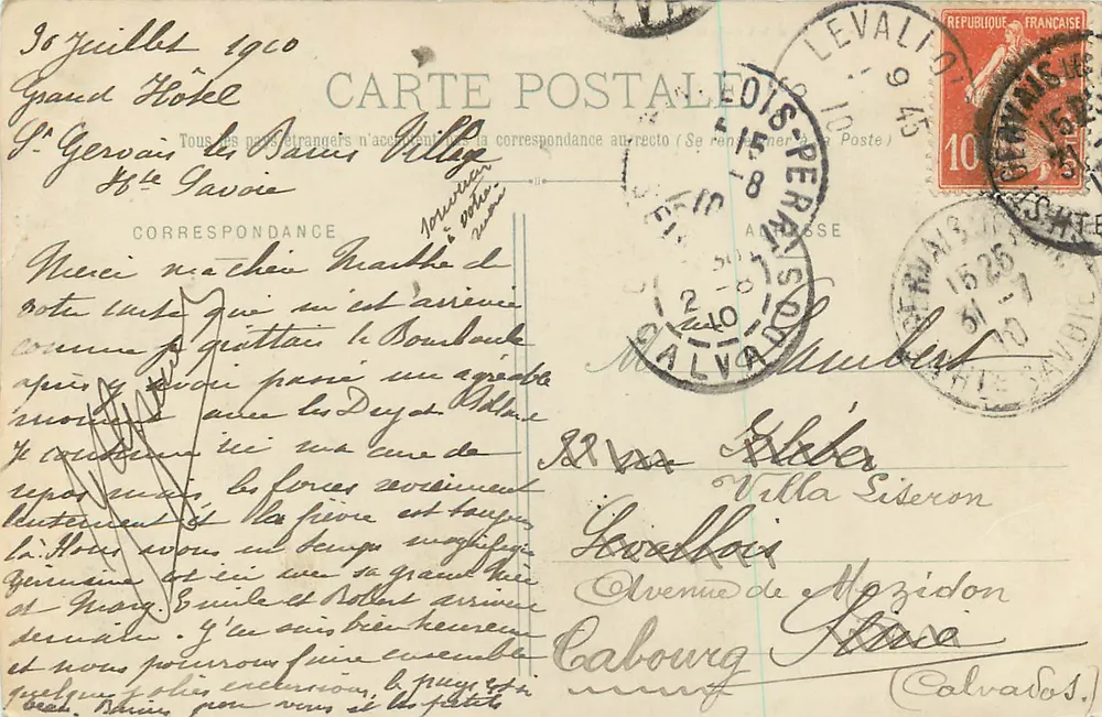 Vallee das Contamines, Caminho do Nant-Borant — Pitter, fototipista, n°1740 - Verso