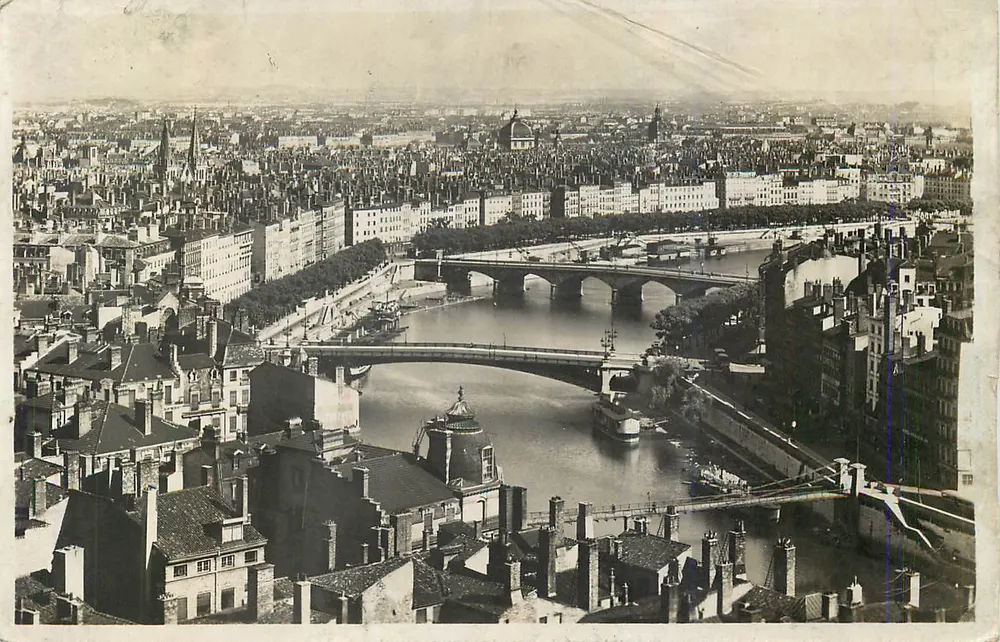Lyon - Perspektywa mostów nad Saoną - Awers