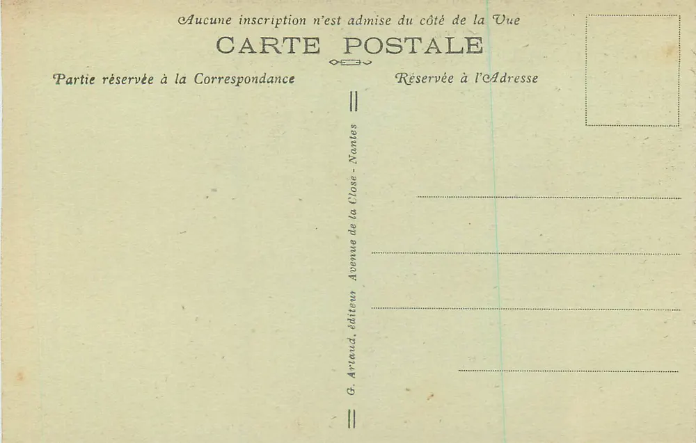 Quiberon — Les Couloirs de Port-Pigeon — G. Artaud, Nantes - Verso