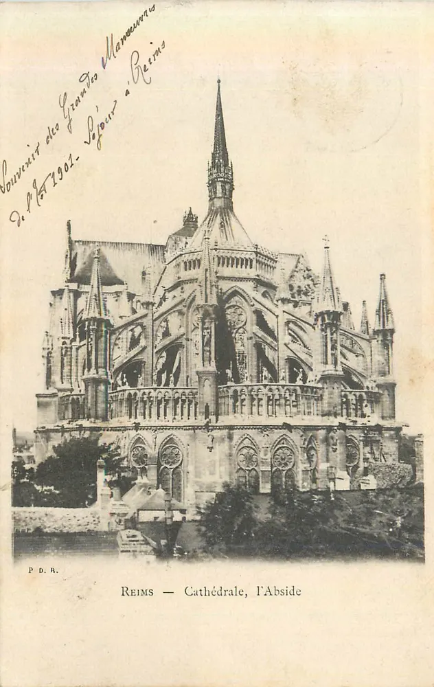 Reims — Catedral, a Abside — P.D.R. - Frente