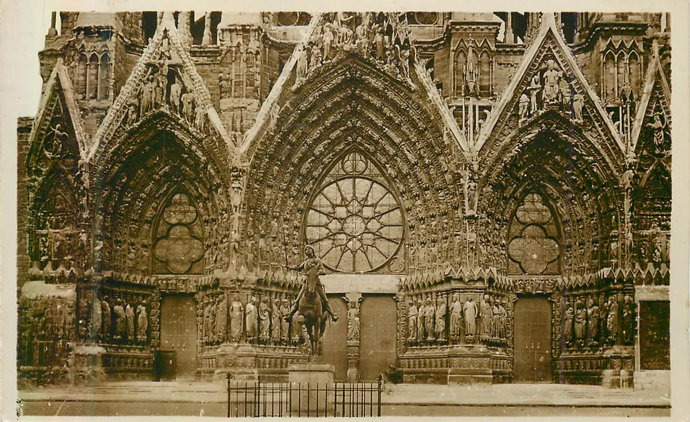 Reims — Portal da Catedral — Foto Combier-Madon - Frente
