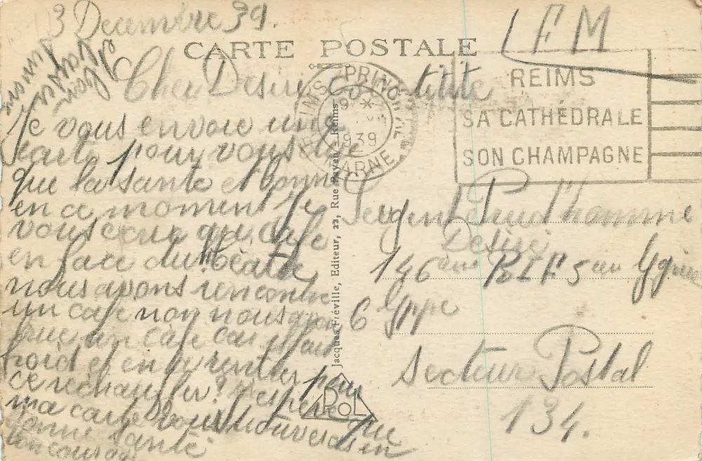 Reims — Jardim Colbert — Jacques Fréville, editor n°141 - Verso