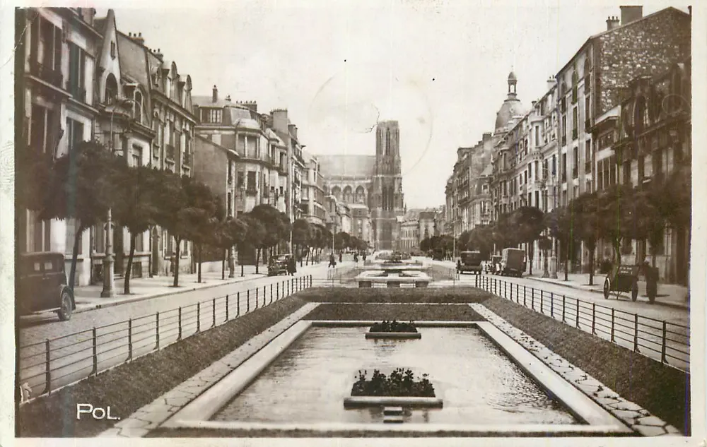 Reims — Cours J. B. Langlet — éditeur Jacques Fréville, n° de série POL. - Recto