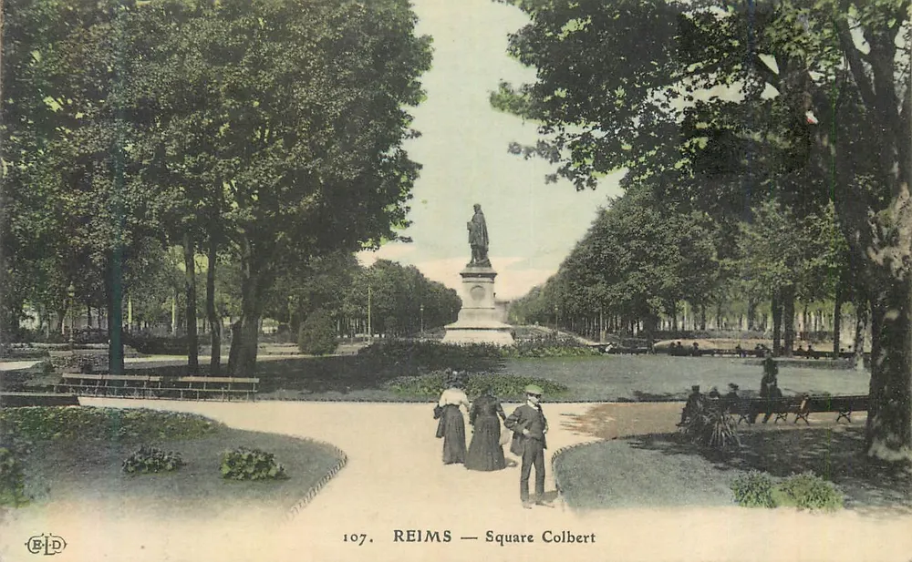 Reims — Praça Colbert — Editora ELD, n° 107 - Frente