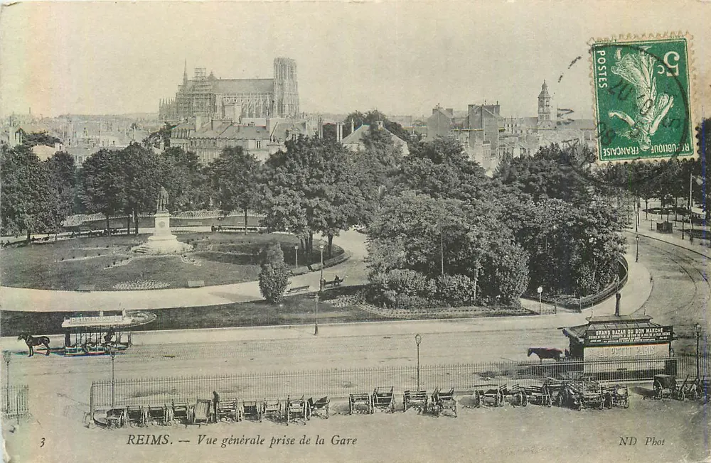 Reims — Vue générale prise de la Gare — ND Phot - Recto