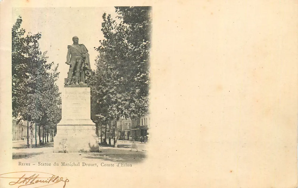 Reims — Statua Marszałka Droueta, hrabiego d'Eilon — E.M.B. - Awers