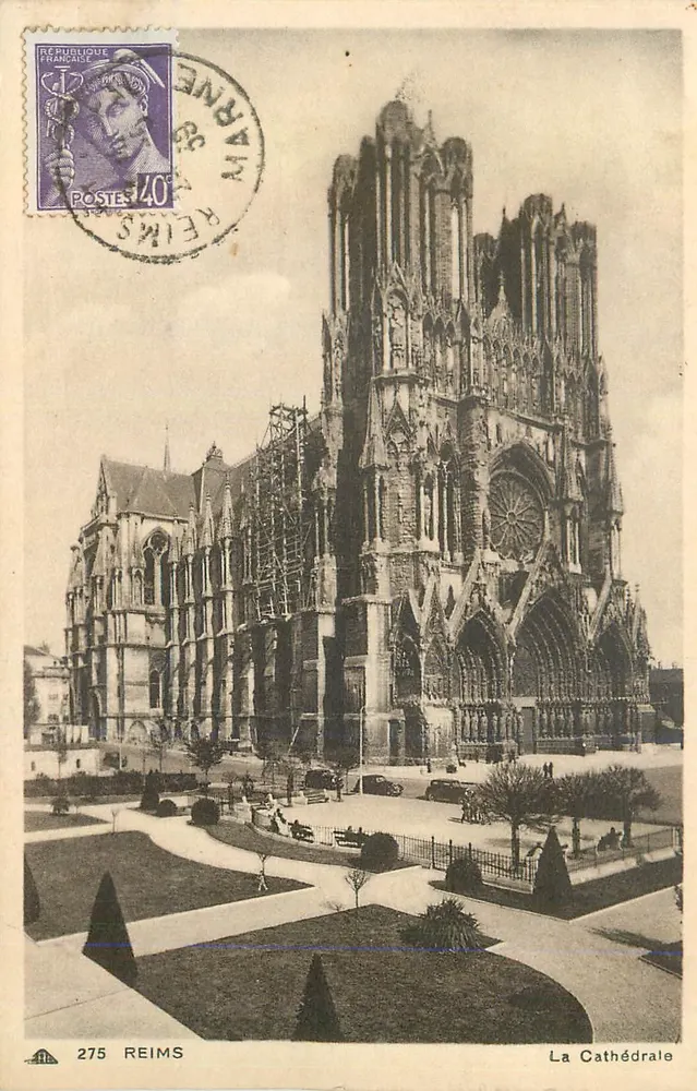 Reims — A Catedral — editor: Cie des Arts Photomécaniques, n° 275 - Frente