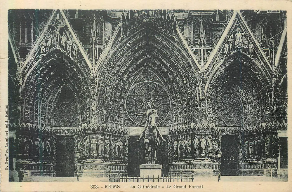 Reims — La Cathédrale — Le Grand Portail — G. Graff et Lambert édit. Reims, n° 303 - Recto