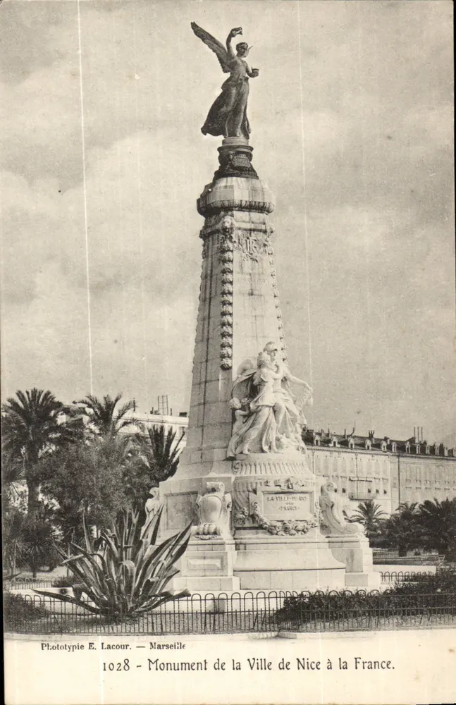 Monument der Stadt Nice für Frankreich — Phototypie E. Lacour — n° 1028 - Vorderseite